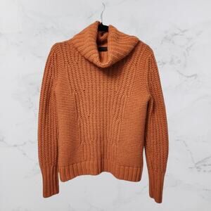 Banana Republic Mixed-Stitch Turtleneck Sweater Small Italian Yarn Alpaca Merino